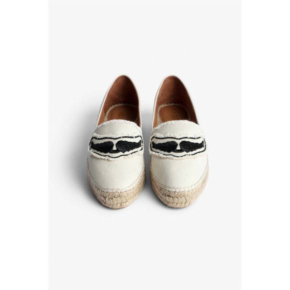 NEW ZADIG & VOLTAIRE wing espadrille in white - Picture 1 of 3